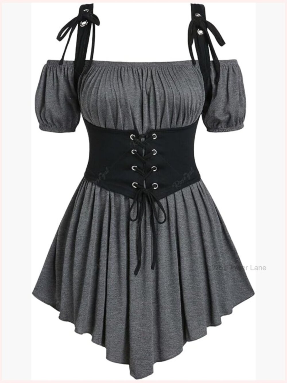 Plus Size Gothic Off Shoulder Corset Top Renaissance Medieval Costume Blouse